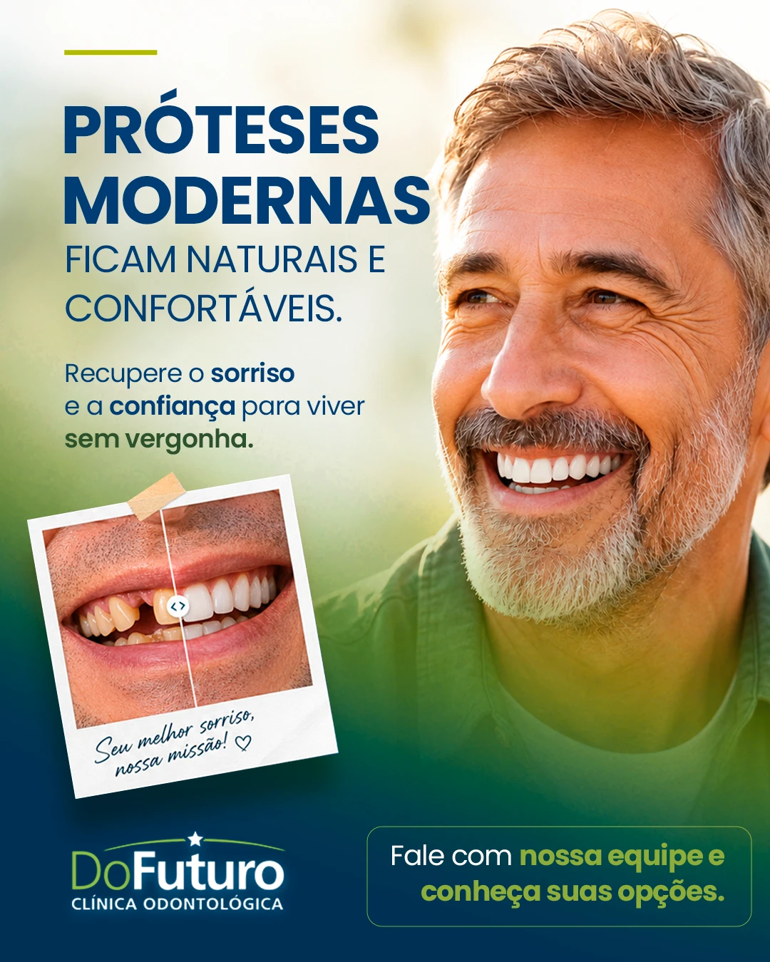 Recuperar o sorriso também é recuperar conforto, segurança e qualidade de vida. | Clínica do Futuro